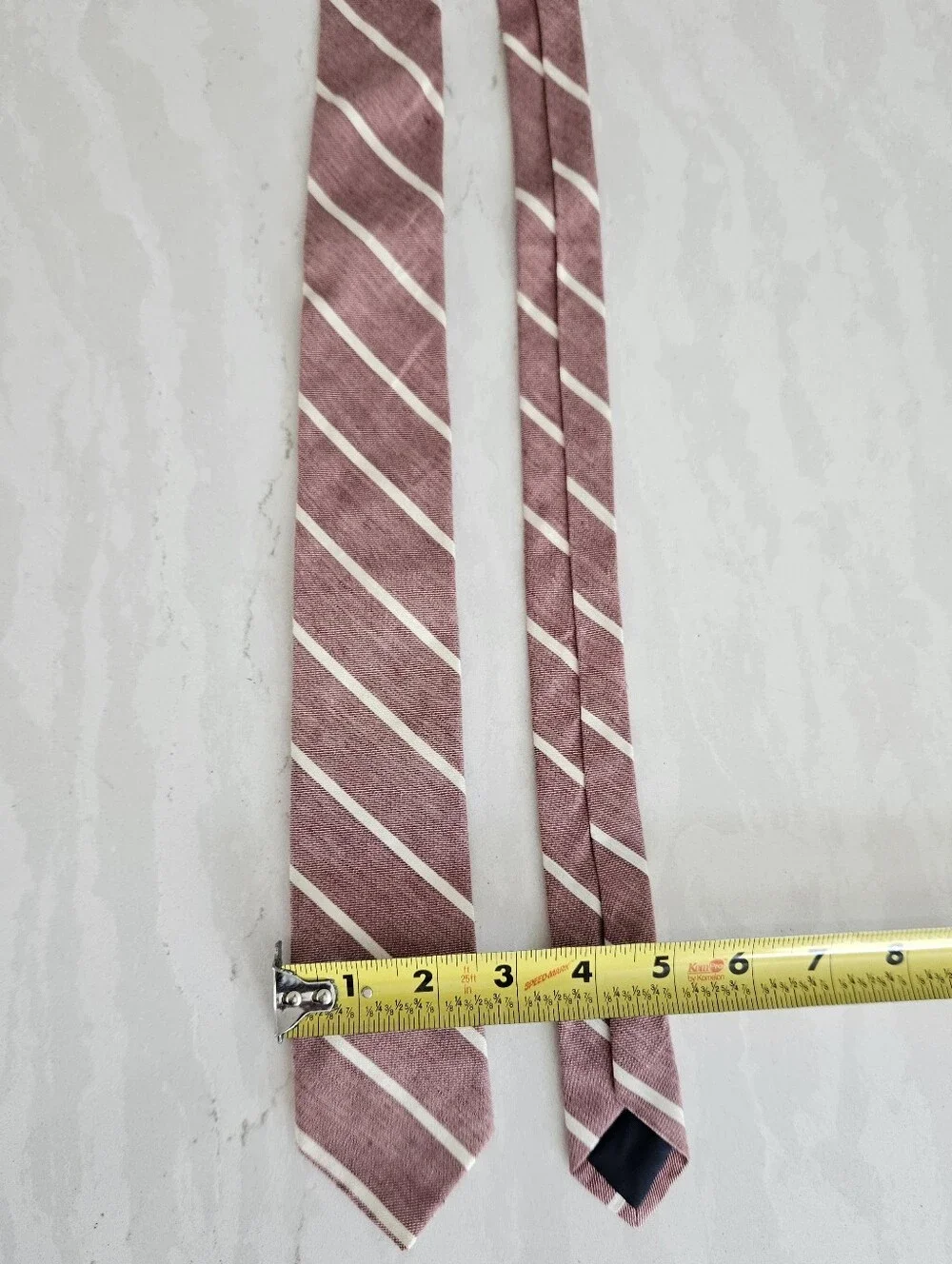 J. Crew Red Tie with White Diagonal Stripes